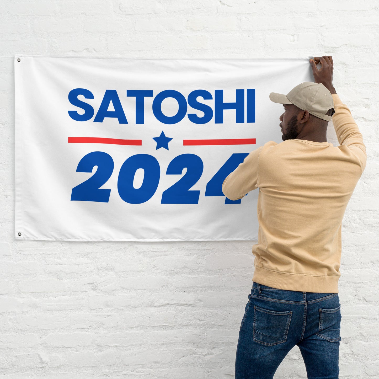 Satoshi 2024 Campaign Flag by ImmutableType