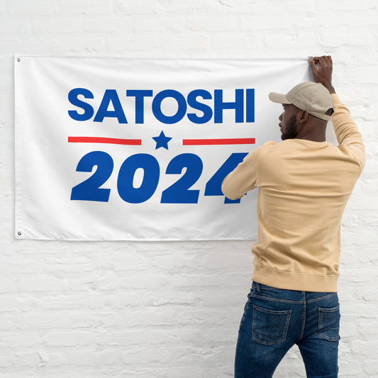 Satoshi 2024 Campaign Flag by ImmutableType