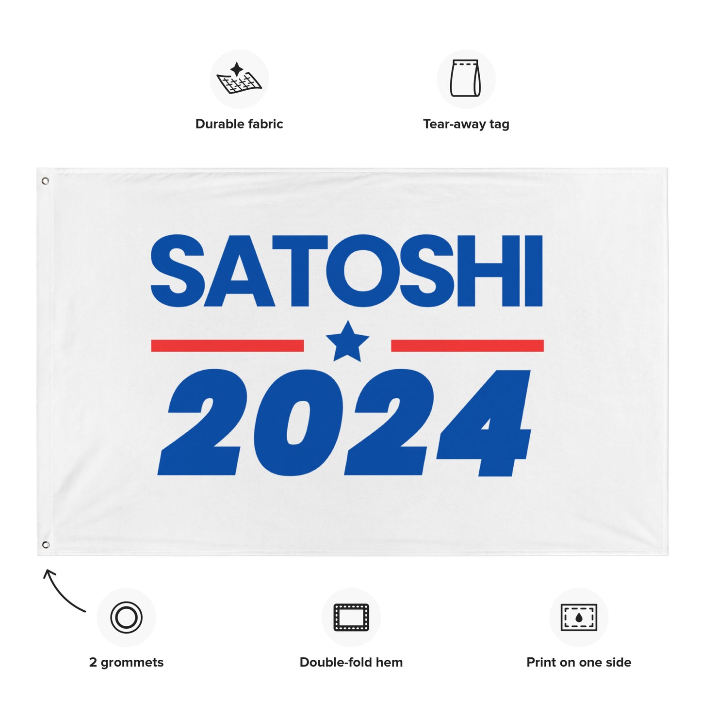 Satoshi 2024 Campaign Flag by ImmutableType