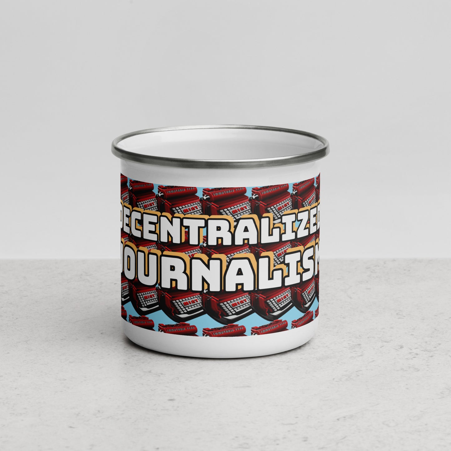 Decentralized Journalism Enamel Mug