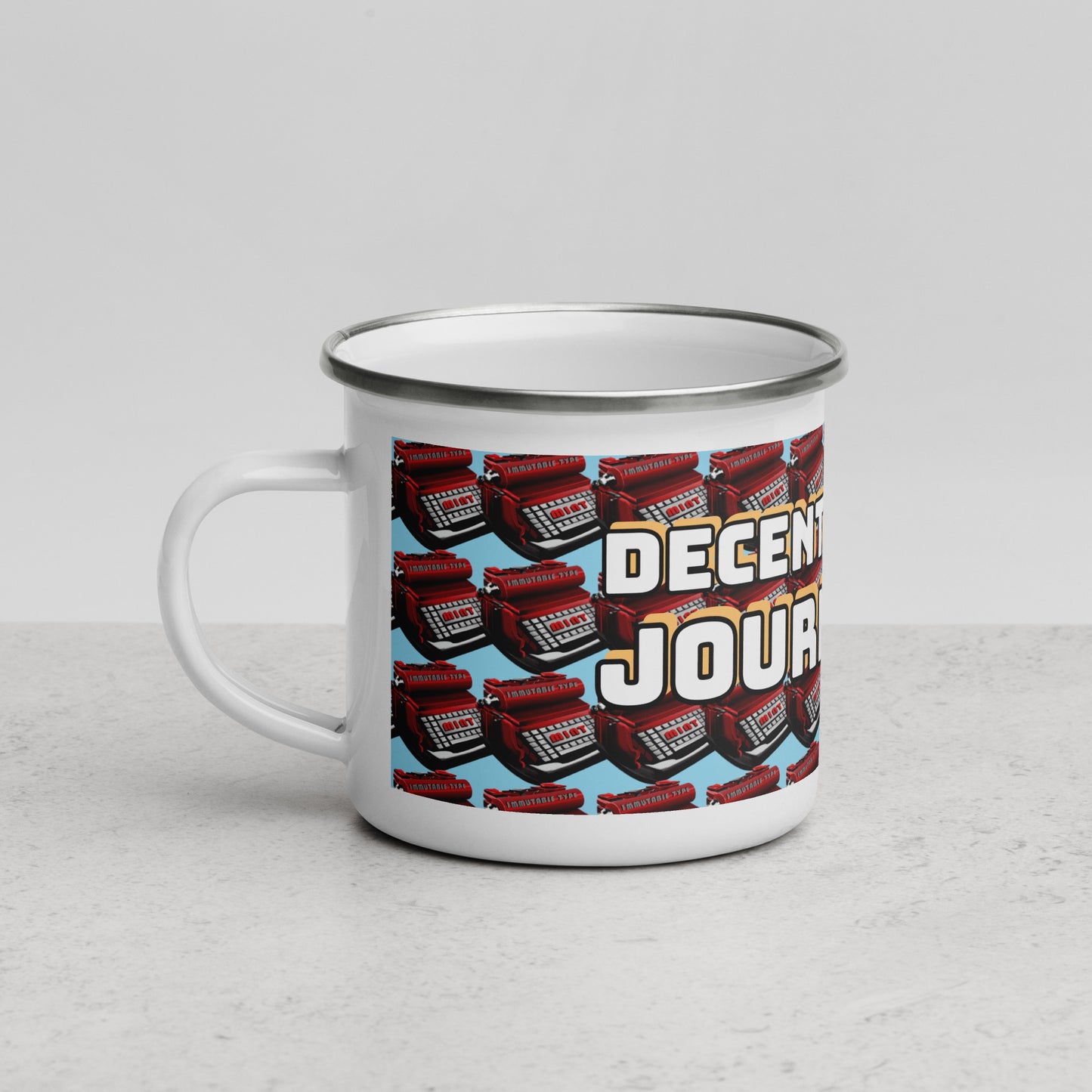 Decentralized Journalism Enamel Mug