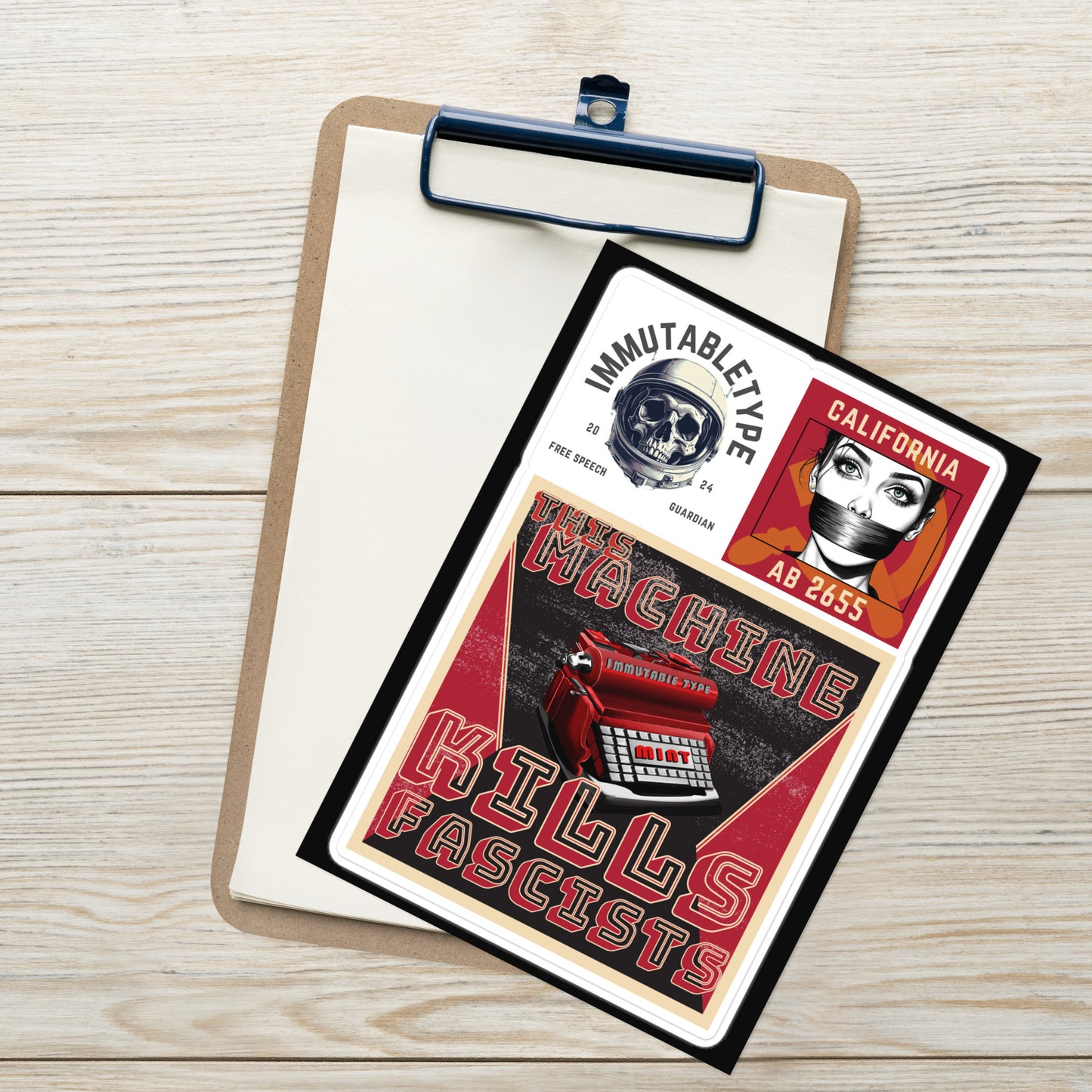 "This Machine" sticker sheet by ImmutableType