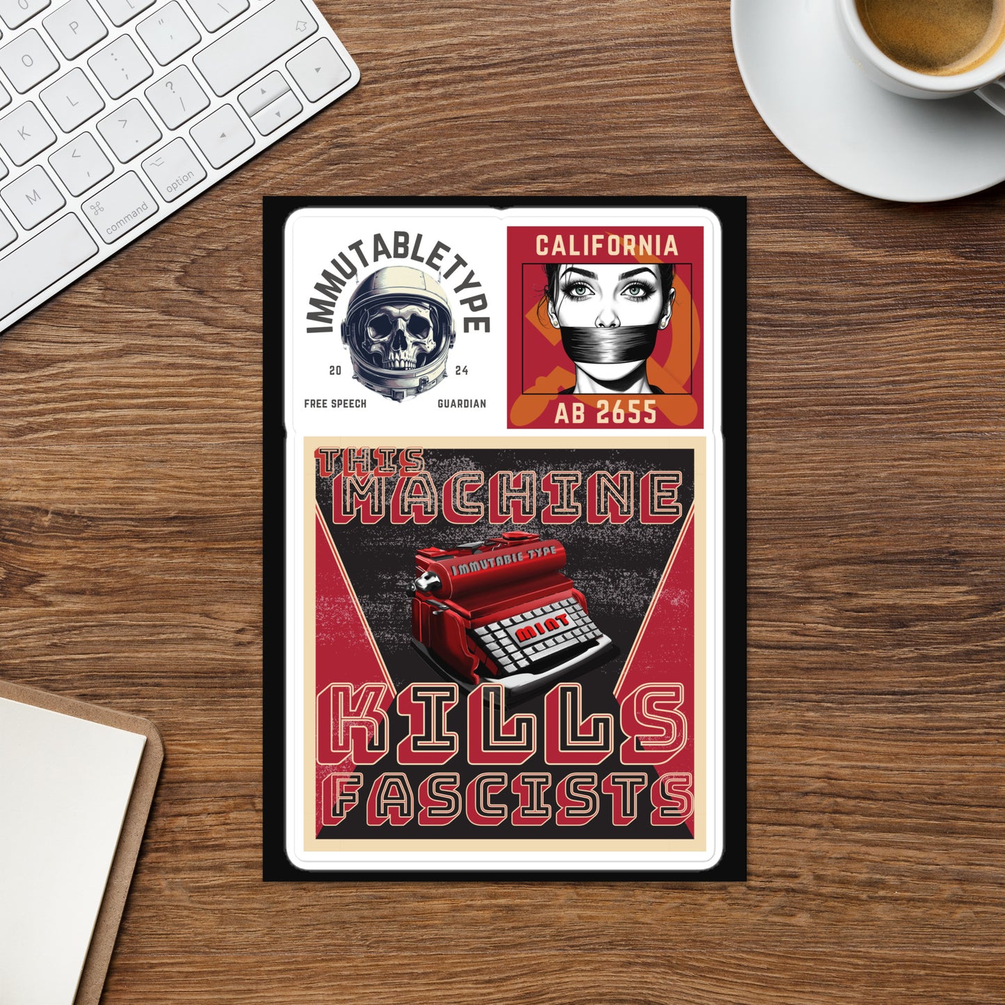 "This Machine" sticker sheet by ImmutableType