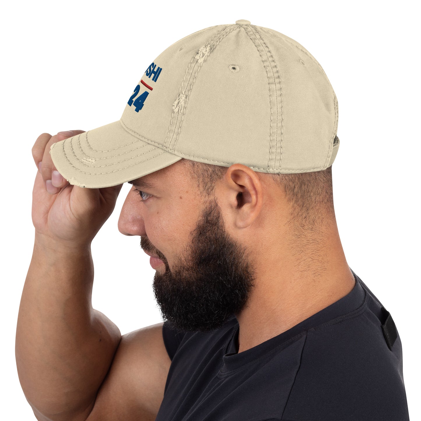 Satoshi 2024 Distressed Dad Hat by ImmutableType