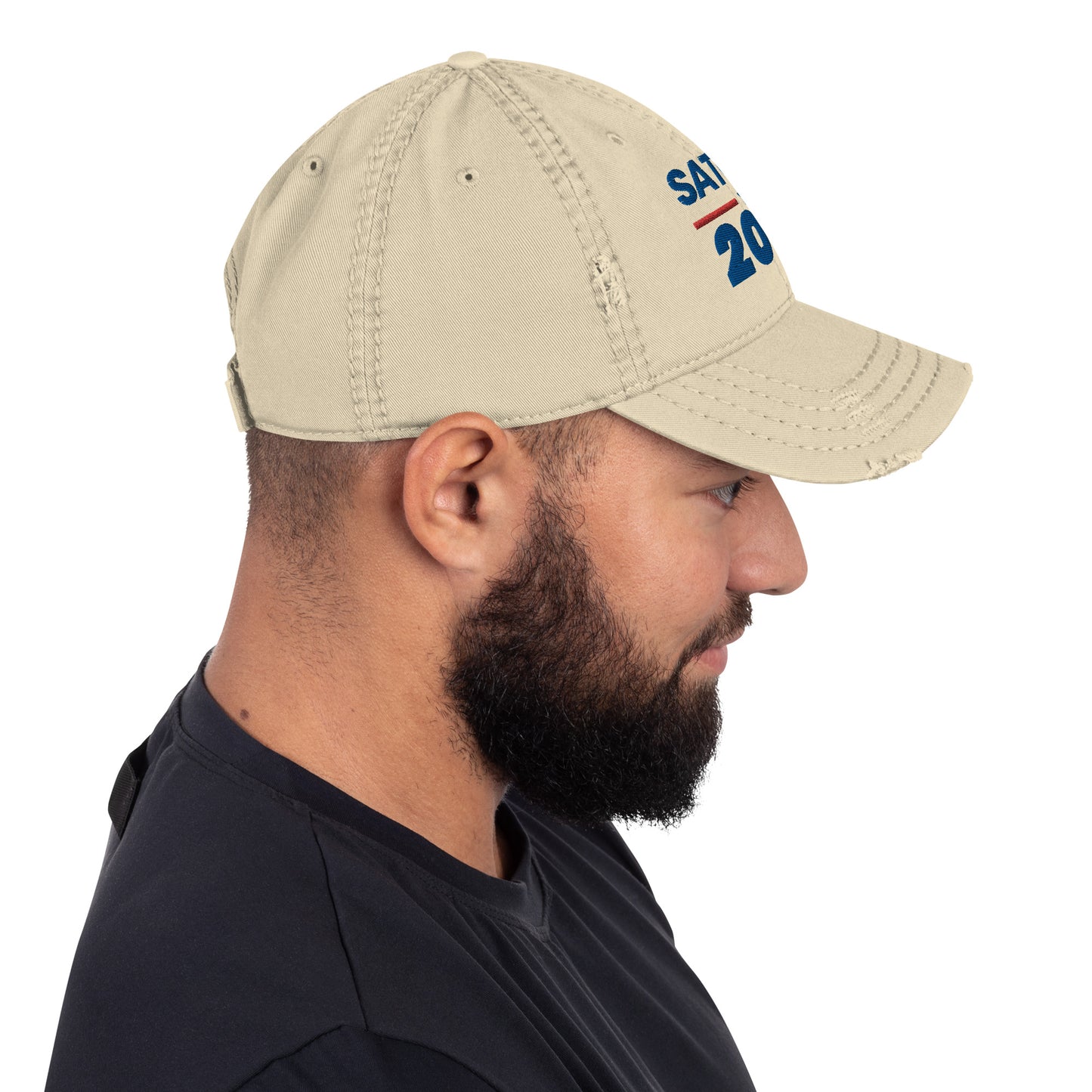 Satoshi 2024 Distressed Dad Hat by ImmutableType