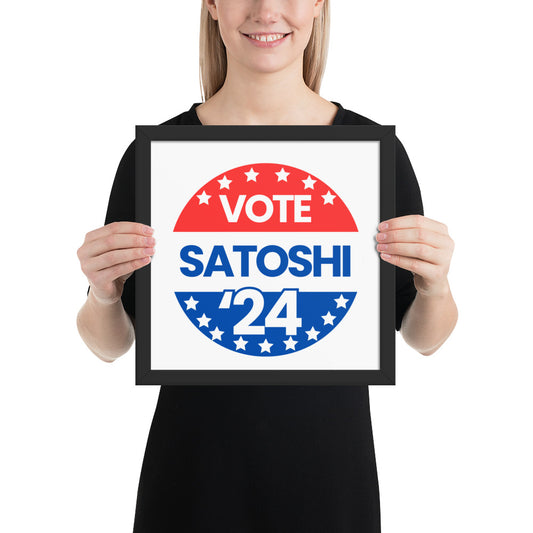 Vote Satoshi Framed campaign poster by ImmutableType