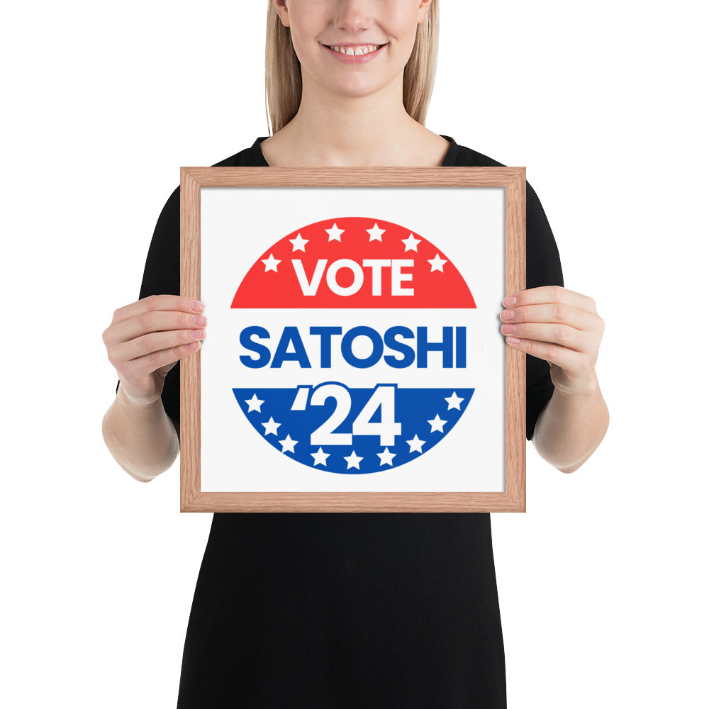 Vote Satoshi Framed campaign poster by ImmutableType