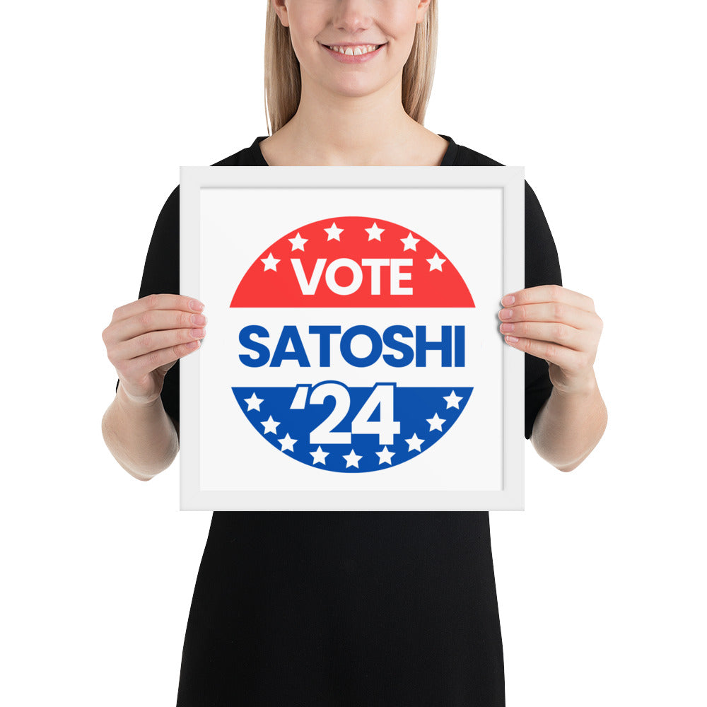 Vote Satoshi Framed campaign poster by ImmutableType