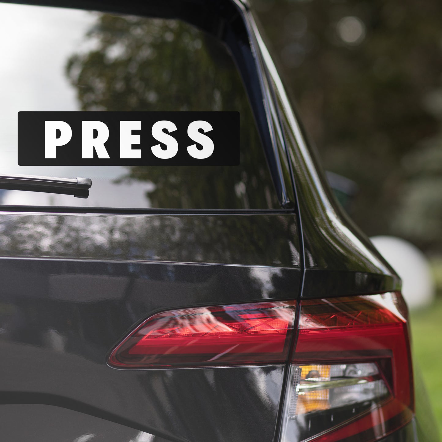 PRESS bumper sticker - Bubble-free stickers by ImmutableType