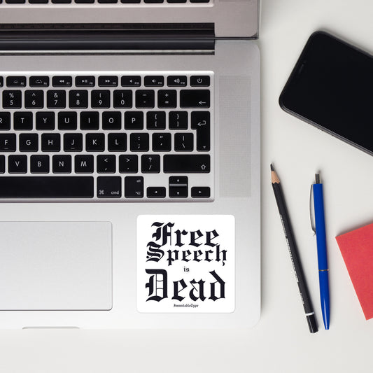 Free Speech is Dead (Times) - Bubble-free stickers by ImmutableType